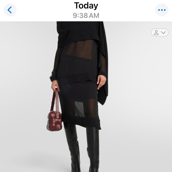 Proenza Schouler Black Pencil Technical Chiffon Skirt - Picture 1 of 11